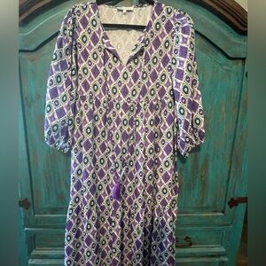 Purple/green maxi dress